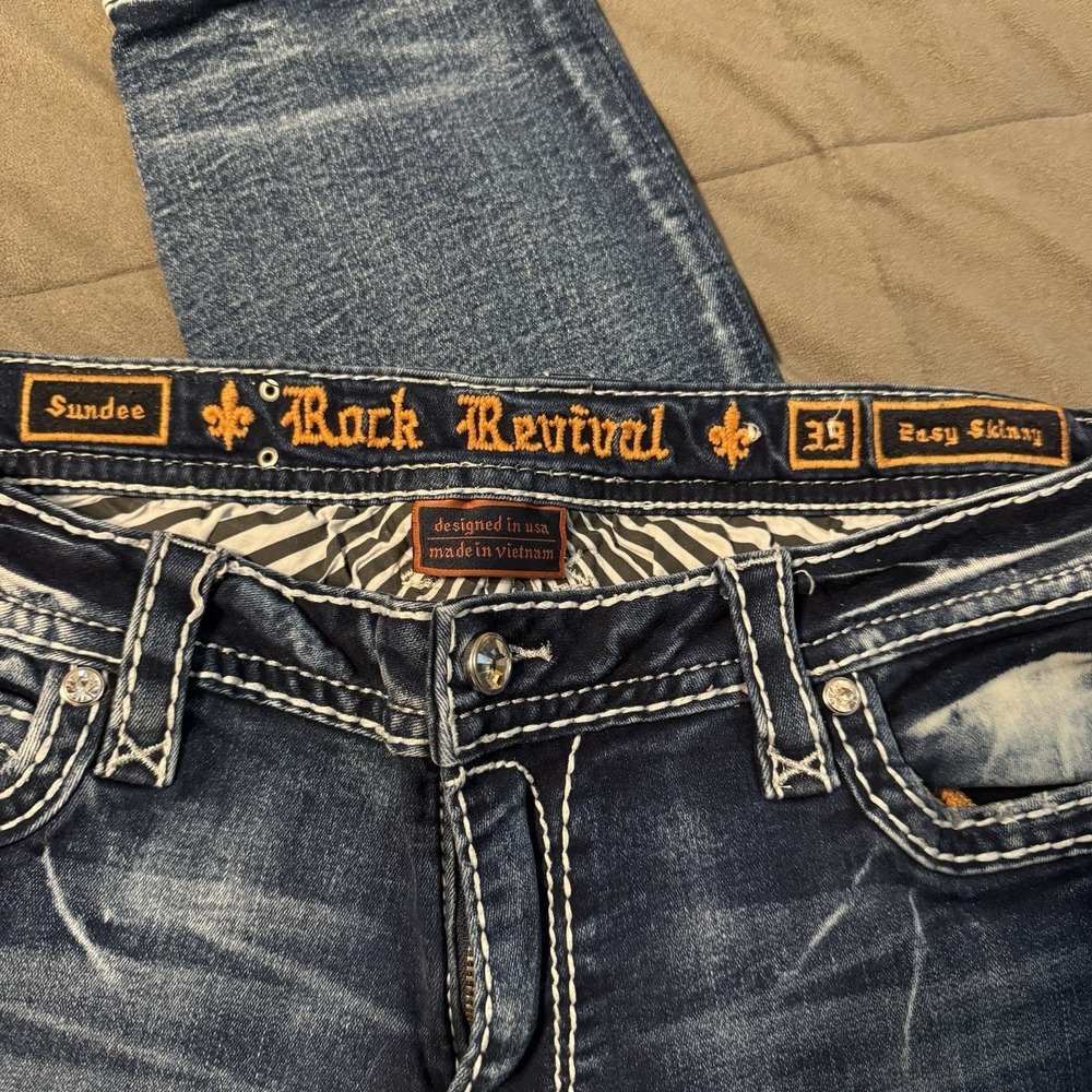 Rock Revival Sundee Easy Skinny Jeans Women's Size 39 Mid Rise 36x31 - Picture 5 of 16